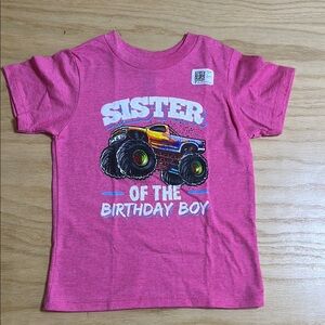Pink 'Sister of the Birthday Boy' Kids T-Shirt